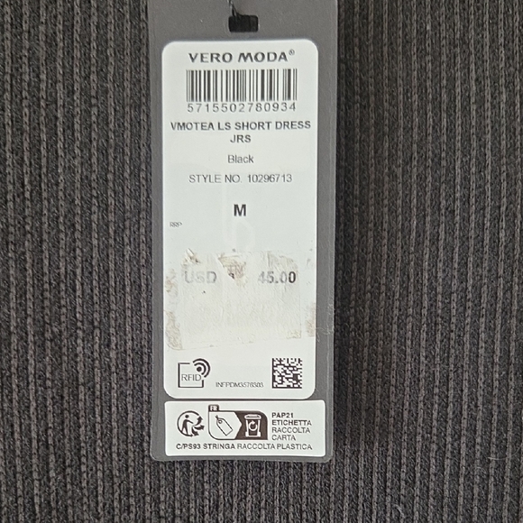 Vero Moda Black Balloon Long Sleeve Dress - Picture 4 of 5